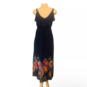 Old Navy Sz XS Woman Maxi Dress Blue Floral